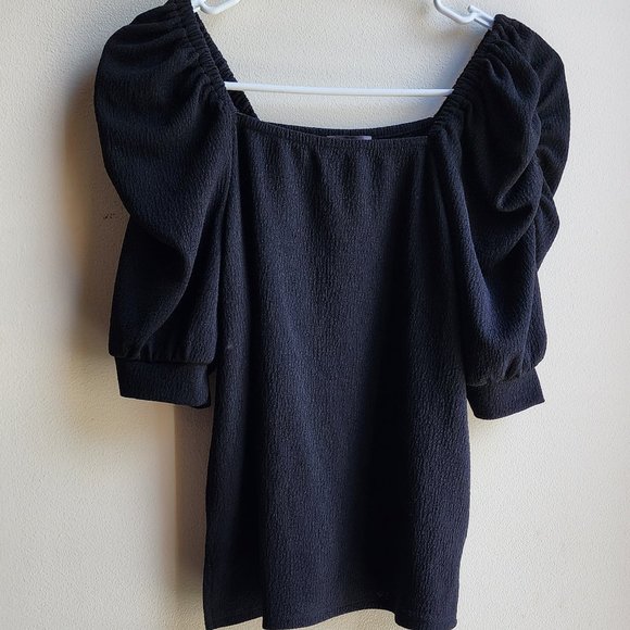 Vince Camuto Black Poofy Shortsleeve Jersey Size XS - Picture 6 of 13